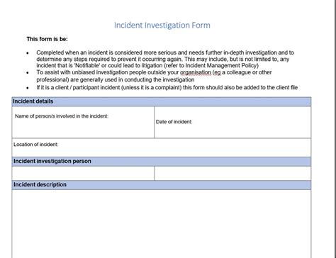 Incident And Complaint Report Form Template Ndis Etsy