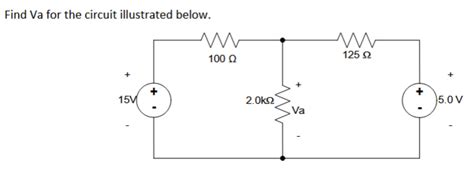 Solved Find Va For The Circuit Illustrated Below Chegg