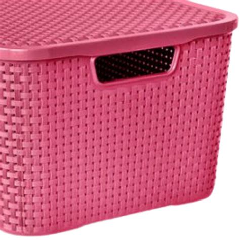 Caixa Organizadora Rattan Tampa Litros Rosa Pink Madeiramadeira