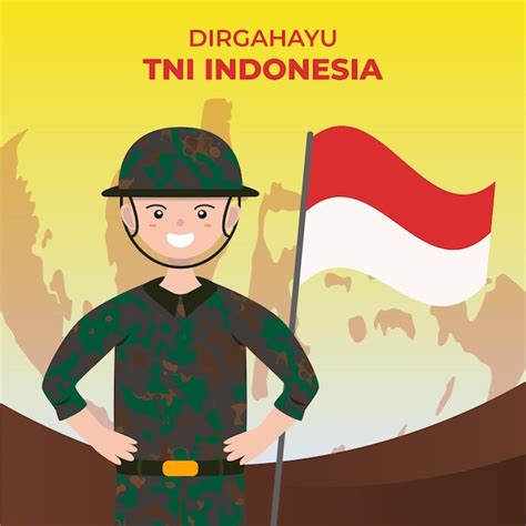 Vector Dirgahayu Tentara Nasional Indonesia Vector Premium