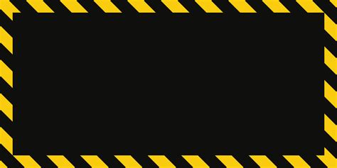 Warning frame with yellow and black diagonal stripes. Rectangle warn frame. Yellow and black ...