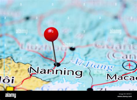 Nanning Pinned On A Map Of China Stock Photo Alamy
