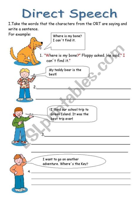 Direct Speech - ESL worksheet by yizelt