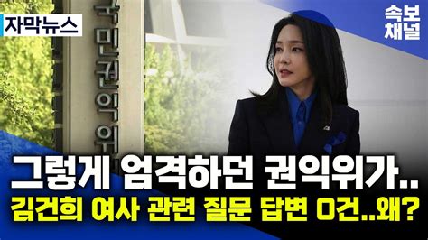 단호하게 안된다던 권익위 김건희 여사 금품수수 관련 질문엔 묵묵부답 Youtube