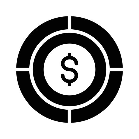 Dollar Coin With Pie Chart Denoting Concept Icon Of Financial Chart