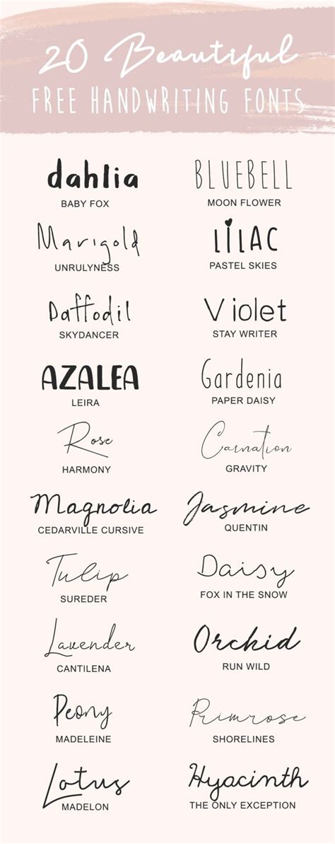 20 Favorite Free Handwriting Fonts Artofit