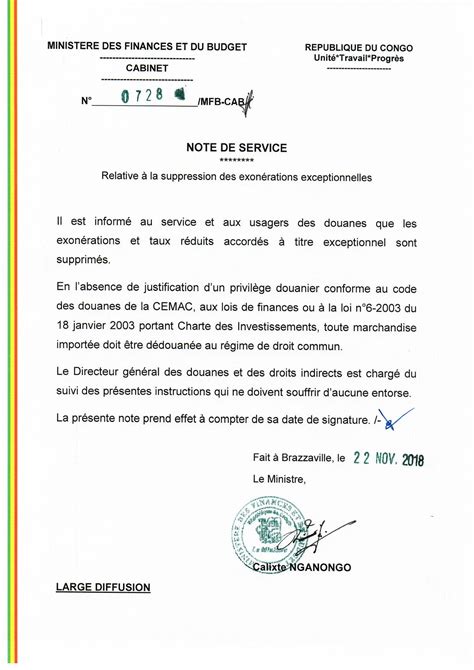 Note De Service Et Note D Information Exemple Pdf Financial Report