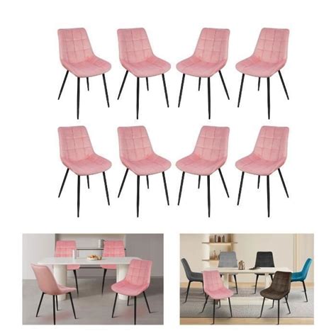 8 x Chaises de salle à manger Willonin Siège bien rembourré en