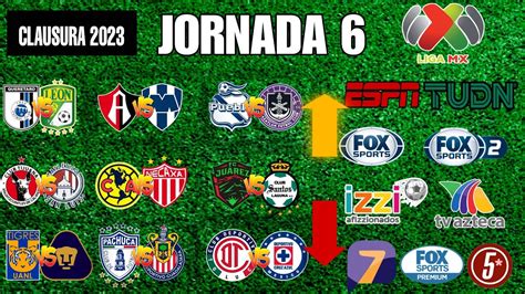 FECHAS HORARIOS Y CANALES PARA LA JORNADA 6 DE LA LIGA MX CLAUSURA