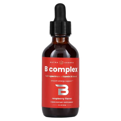 NutraChamps, Витамины группы В жидкие, активная форма, фолиновая ...