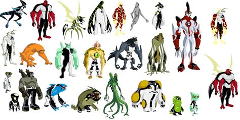 Every Ben transformation from the original series (have I missed any) : Ben10