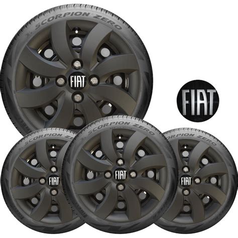 Calotas Fiat Palio Attractive Aro Preto Fosco Shopee Brasil