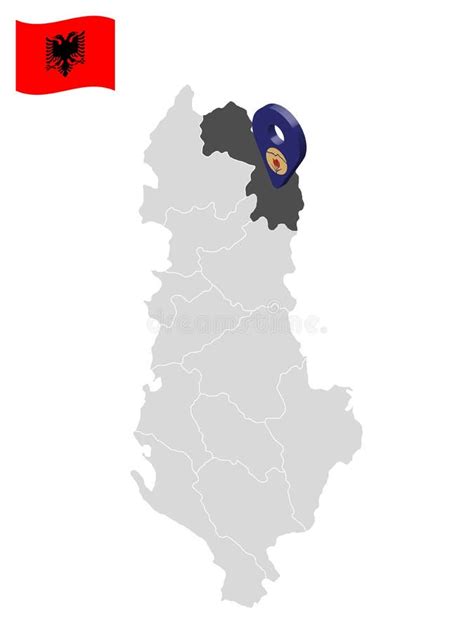 Location Kukes County on Map Albania. 3d Location Sign Similar To the Flag of Kukes County Stock ...