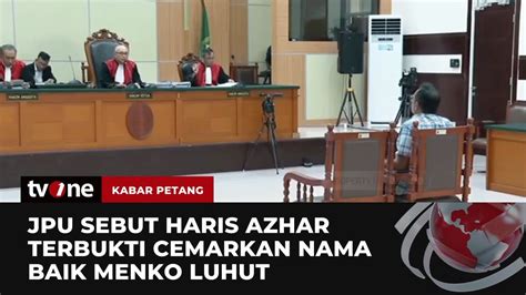 Haris Azhar Dituntut 4 Tahun Penjara Kabar Petang TvOne YouTube