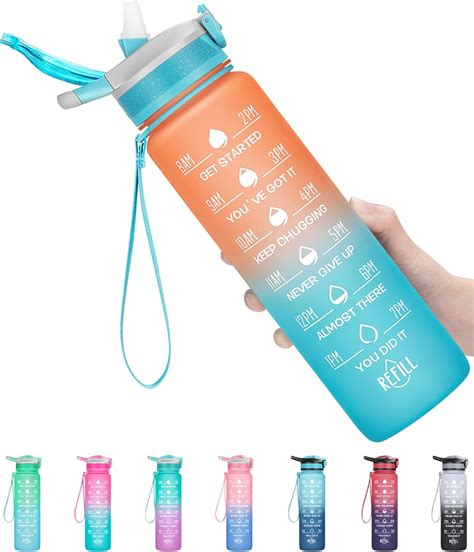 Elyphine Drinkfles Liter Sportdrinkfles Met Rietje Bpa Vrij