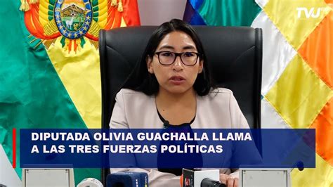 Diputada Olivia Guachalla Llama A Las Tres Fuerzas Pol Ticas A