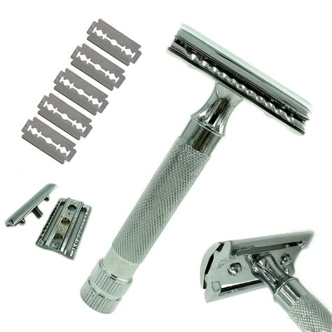 Safety Razor Double Edge Stainless Steel 35 Razors 5 Free Blades