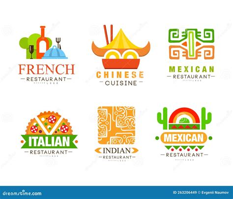 Continental Cuisine And Restaurant Logo Design With Different Country