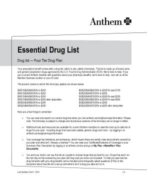 Fillable Online Your Prescription Benefit Comes With A Drug List Which