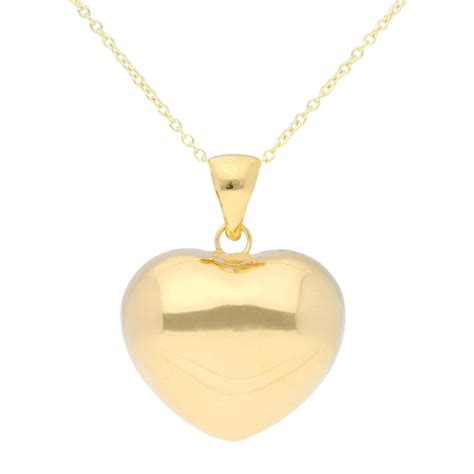 Ct Yellow Gold Large Heart Pendant Buy Online Free Insured Uk Delivery