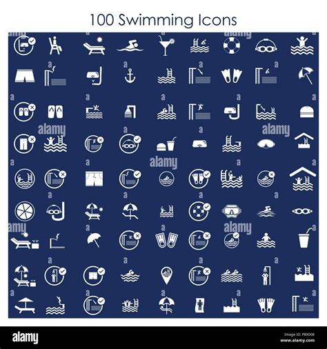 Swimming Pools Icons Set Vector Stock Vector Image And Art Alamy