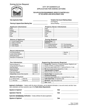 Fillable Online Gainesville Zoning Action Request Gainesville Fax