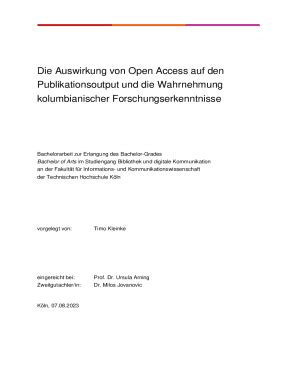 Ausfüllbar Online publiscologne th koeln OPUS 4Die Auswirkung von Open