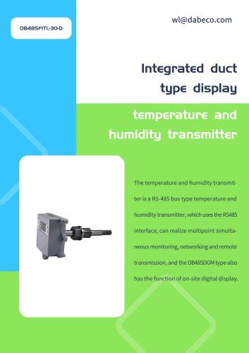 Humidity And Temperature Transmitter Db Dabeco Co Ltd Pdf