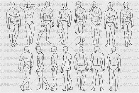 Procreate Male Body Stamps Procreate Male Pose Stamps Male Procreate