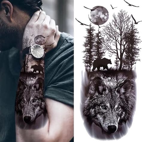 Tijdelijke Tattoo 3D Tattoo Wolf Nep Tattoo Bol