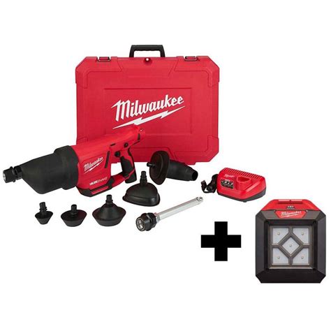 Milwaukee M12 12V Lithium-Ion Cordless Drain Cleaning Airsnake Air Gun ...