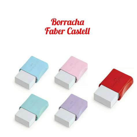 Borracha Faber Castell Branca C Capa Max Tons Pastel Ou Vermelha