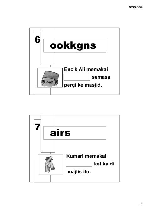 Lembaran Kerja Pakaian Pdf