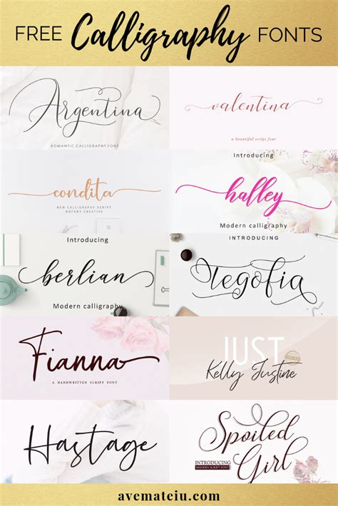 New Free Beautiful Calligraphy And Handwritten Fonts Ave Mateiu