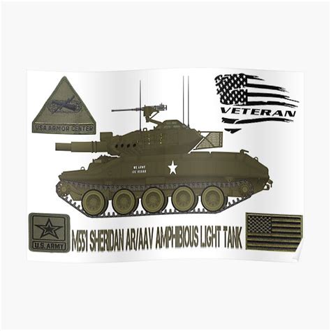 M551 Sheridan Ar Aav Usa Armor Center Fort Knox Poster For Sale By