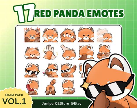 Red Panda Emotes Mega Pack Emotes Red Panda Chibi Cute Emotes