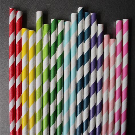 Striped Paper Straws By Pearl And Earl