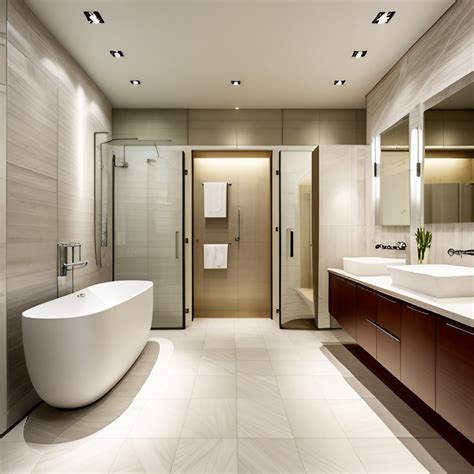 Contemporary Bathroom Interior Design With Ceramic Tile For Walls