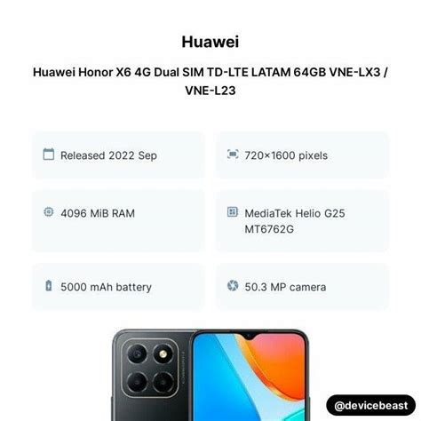 Huawei Honor X6 4G Dual SIM TD LTE LATAM 64GB VNE LX3 VNE L23 Image