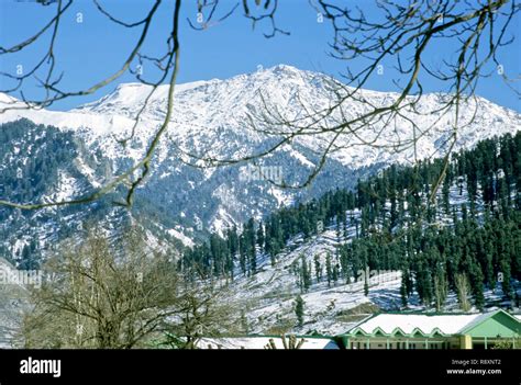 snow covered peaks in pahalgam, jammu and kashmir, india Stock Photo ...