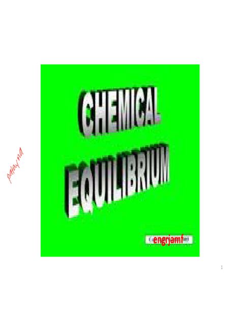 Chemical Equilibrium | PDF