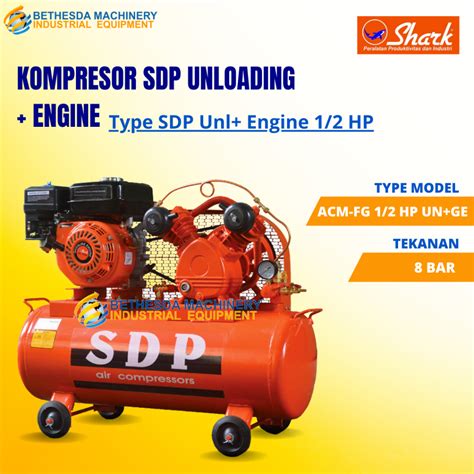 Jual Shark Kompresor SDP Unload 1 2 HP 0 5HP PK Engine 5 5HP 65 Liter