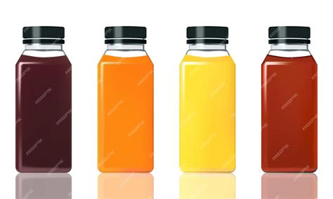 Premium Vector | Various realistic juice bottle mockup by vector design