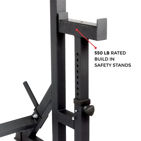 Squat And Bench Press Rack With Adjustable Spotter Gear For Fit