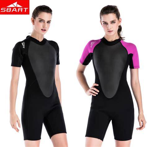 Sbart 2mm Neoprene Wetsuits Women One Piece Short Sleeve Swimming