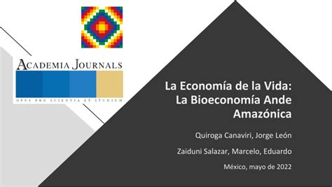 PDF La Economía de la Vida La Bioeconomía Ande Amazónica