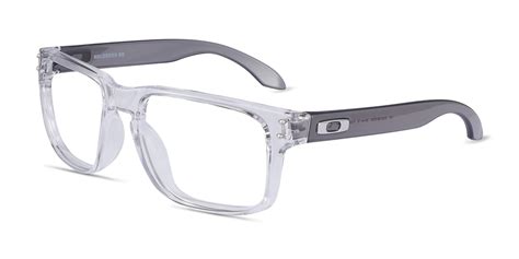 Oakley Holbrook Rx Rectangle Polished Clear Frame Glasses For Men