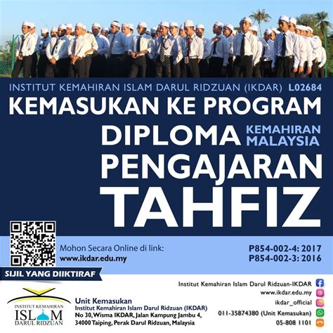 KINI DIBUKA Kemasukan Pelajar Ke Institut Kemahiran Islam Darul