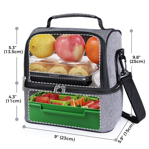 Lifewit Insulated Lunch Box Lunch Bag Dual Compartment With Blue Ice