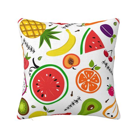 ZICANCN Cartoon Colourful Fruits Throw Pillow Covers Bed Couch Sofa